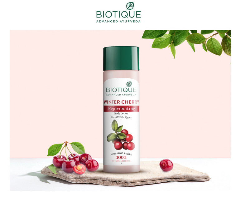 Biotique Winter Cherry Rejuvenating Body Lotion, 400ml - Image 3 - Buy from Indicrest
