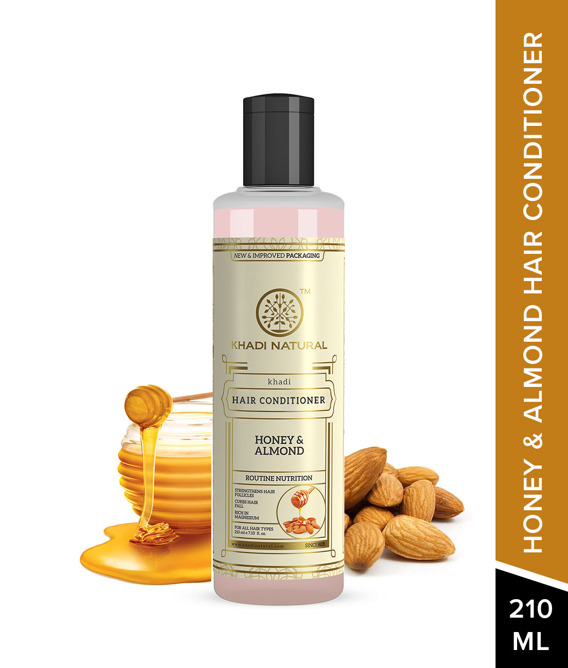 Khadi Natural Honey & Almond Hair Conditioner - 210ml - Image 7 - Buy from Indicrest
