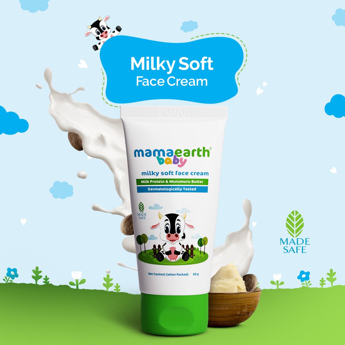 Mamaearth Milky Soft Face Cream With Murumuru Butter for Babies, Pack of 2 X 60g - Image 2 - Buy from Indicrest