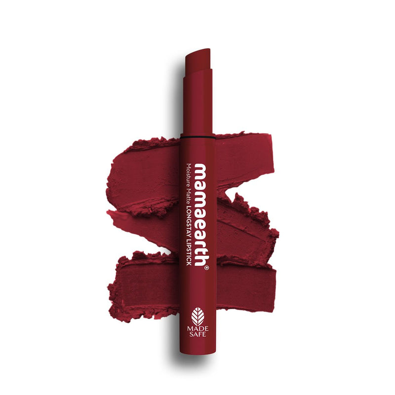 Mamaearth Moisture Matte LongStay Lipstick with Vitamin E & Avocado, 2g | Red Caramel - Buy from Indicrest