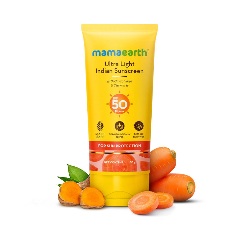 Mamaearth Ultra-Light Indian Sunscreen SPF 50 PA++++ 80g - Buy from Indicrest