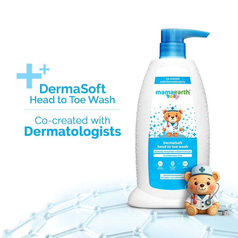 Mamaearth Baby DermaSoft Head to Toe Wash for Baby's Sensitive Skin, 250ml - Buy from Indicrest