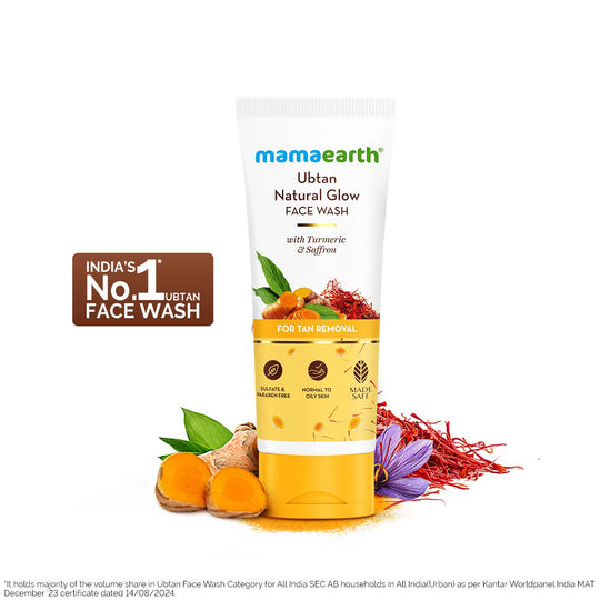 Mamaearth Ubtan Natural Glow Face Wash with Turmeric & Saffron for Tan Removal, 200ml - Buy from Indicrest