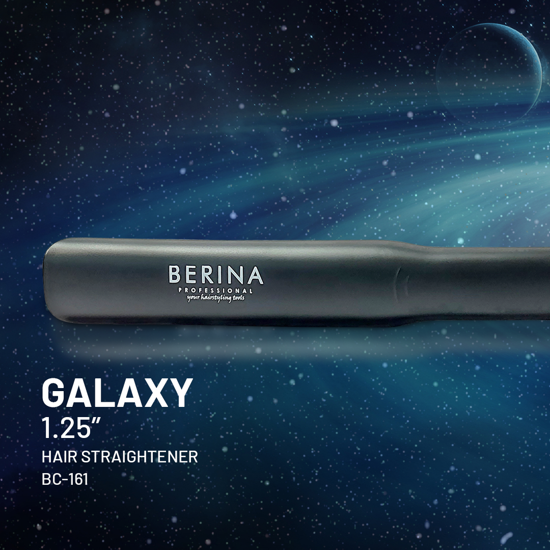 Berina Professional Galaxy 1.25-Inch Black BC-161 Wide Plate Straightener | Ideal for Wavy, Curly & Thick Hair, 1.25-Inch Black BC-161 Buy from Indicrest