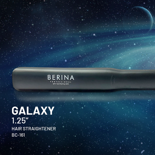 Berina Professional Galaxy 1.25-Inch Black BC-161 Wide Plate Straightener | Ideal for Wavy, Curly & Thick Hair, 1.25-Inch Black BC-161 Buy from Indicrest