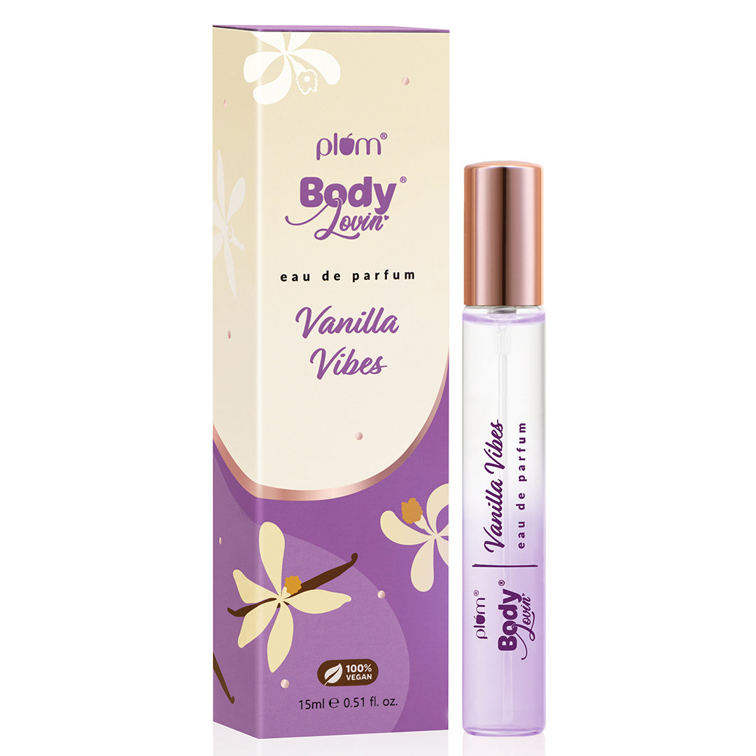 Plum Vanilla Vibes Eau De Parfum (Perfume) by Plum BodyLovin' | Long Lasting | Travel-Friendly | Warm Vanilla Fragrance | Luxury Perfume, 50ml