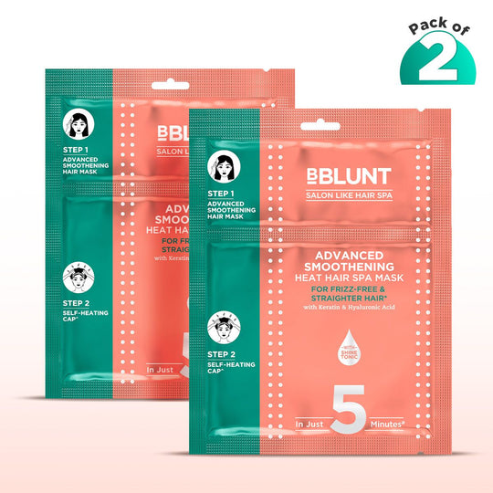 Bblunt Advanced Smoothening Heat Hair Spa Mask with Keratin & Hyaluronic Acid, 70g, Pack of 2 - Buy from Indicrest