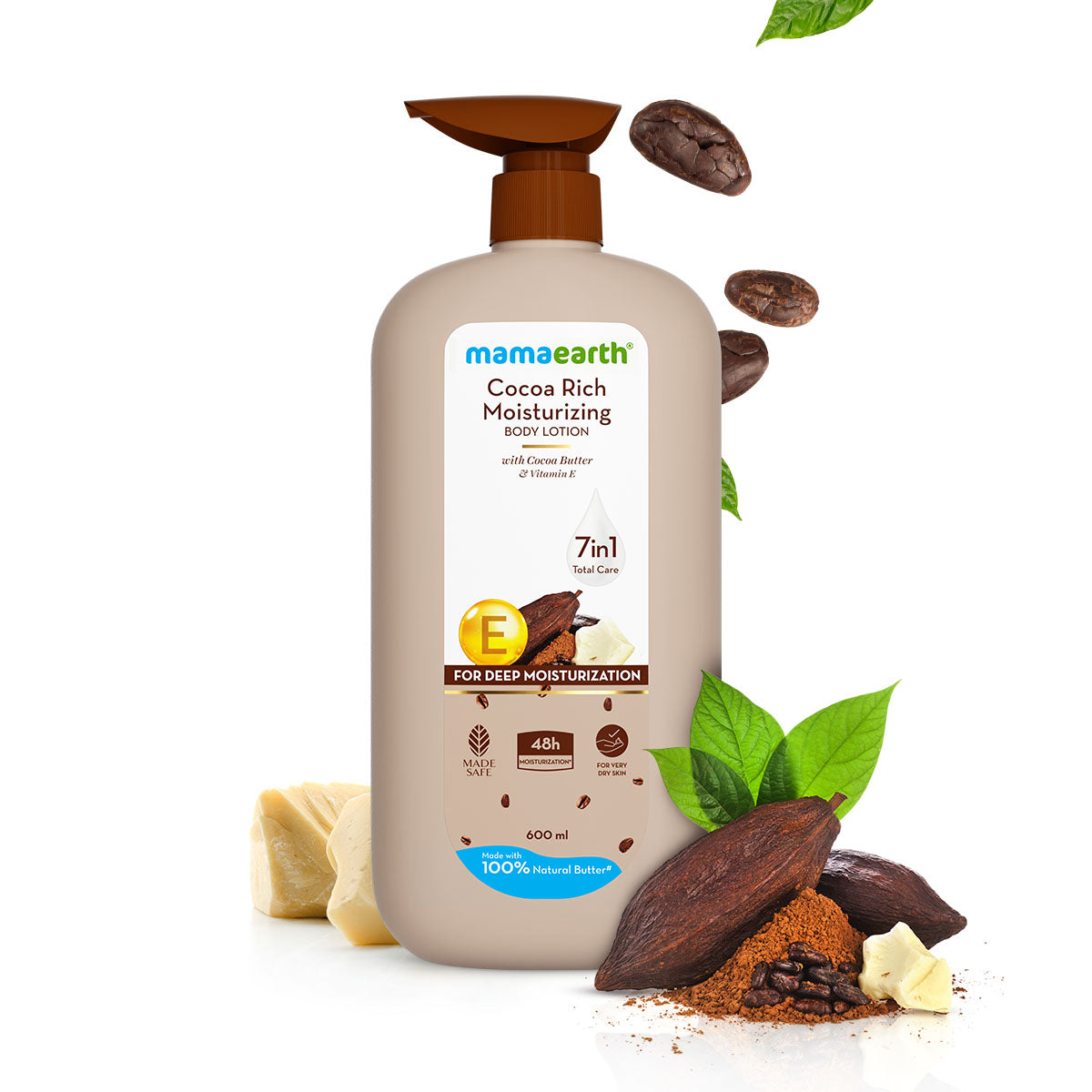 Mamaearth Cocoa Rich Moisturizing Body Lotion with Cocoa Butter & Vitamin E for Deep Moisturization, 600ml - Buy from Indicrest