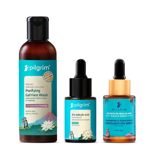 Pilgrim Advanced Anti-Acne Kit, Face Wash 100ml + Serum 30ml + Serum 30ml - Buy from Indicrest