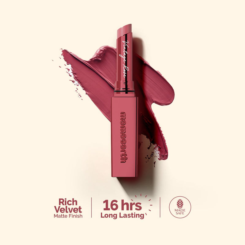 Mamaearth Luxe Matte Long Stay Lipstick with Passion Fruit Oil & Vitamin E, 2g | Vintage Rose - Buy from Indicrest