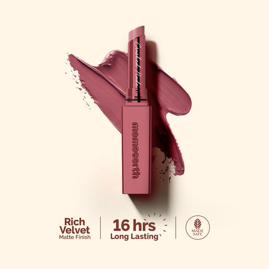 Mamaearth Luxe Matte Long Stay Lipstick with Passion Fruit Oil & Vitamin E, 2g | Crushed Nude - Buy from Indicrest