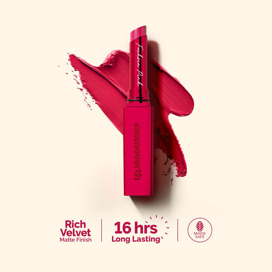 Mamaearth Luxe Matte Long Stay Lipstick with Passion Fruit Oil & Vitamin E, 2g | Fuchsia Pink - Buy from Indicrest