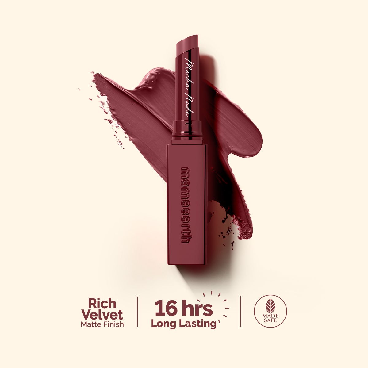 Mamaearth Luxe Matte Long Stay Lipstick with Passion Fruit Oil & Vitamin E, 2g | Mocha Nude - Buy from Indicrest