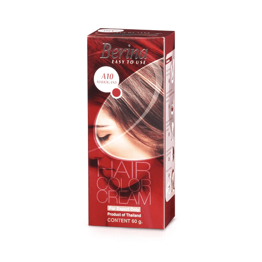 Berina Professional Permanent Hair Color Cream A10 Mahogany | Deep Mahogany Shade with Rich Depth, A10 - Mahogany Buy from Indicrest