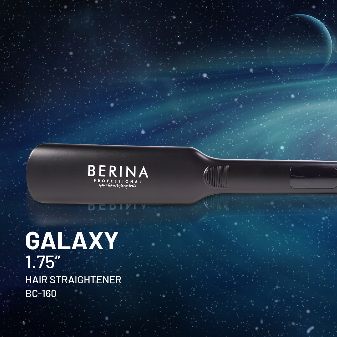 Berina Professional Galaxy 1.75-Inch Black BC-160 Extra Wide Plate Straightener | Ideal for Thick, Curly & Long Hair, 1.75-Inch Black BC-160 Buy from Indicrest