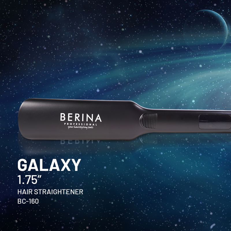 Berina Professional Galaxy 1.75-Inch Black BC-160 Extra Wide Plate Straightener | Ideal for Thick, Curly & Long Hair, 1.75-Inch Black BC-160 Buy from Indicrest