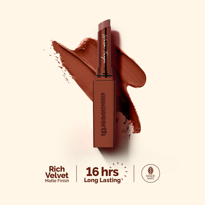 Mamaearth Luxe Matte Long Stay Lipstick with Passion Fruit Oil & Vitamin E, 2g | Warm Taupe - Buy from Indicrest