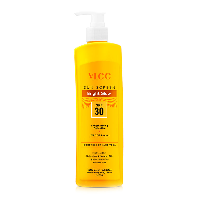 VLCC Bright Glow De-Tan WhiteGlo Moisturising Body Lotion SPF 30 - 350 ml - Buy from Indicrest