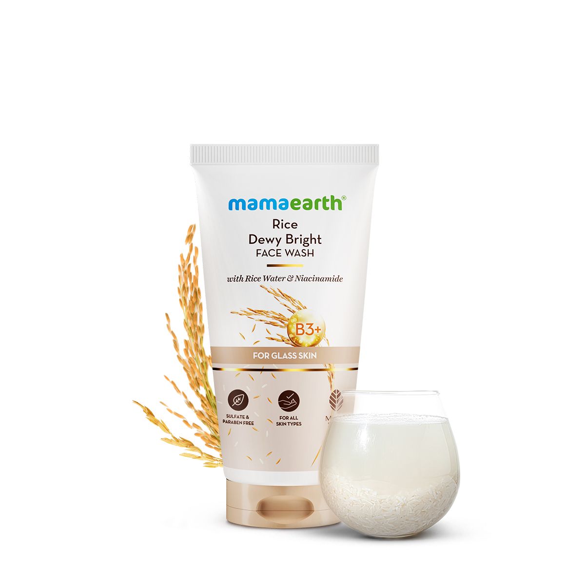 Mamaearth Rice Dewy Bright Face Wash With Rice Water & Niacinamide for Glass Skin, 50ml - Buy from Indicrest