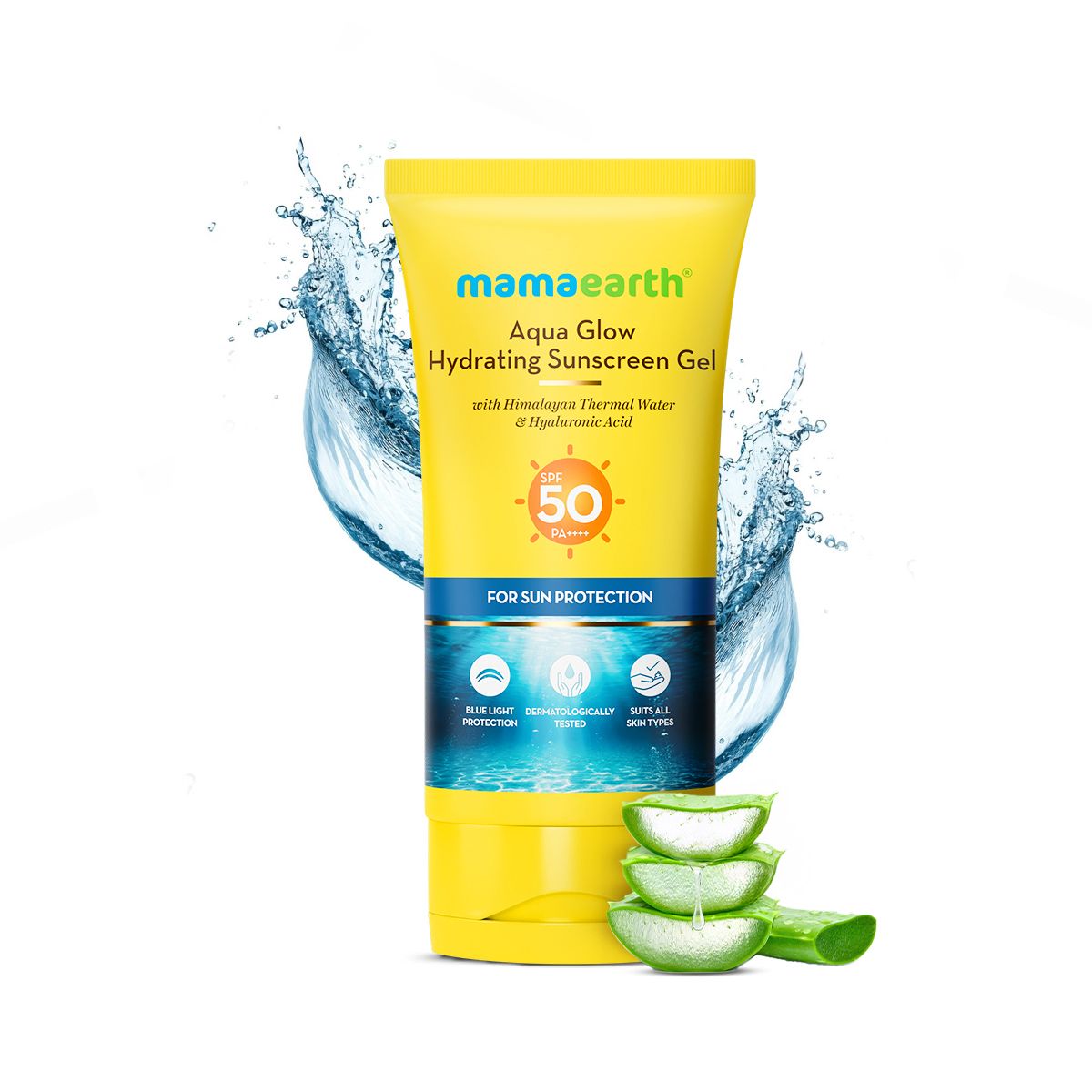 Mamaearth Aqua Glow Hydrating Sunscreen Gel with Himalayan Thermal Water and Hyaluronic Acid, 50g - Buy from Indicrest