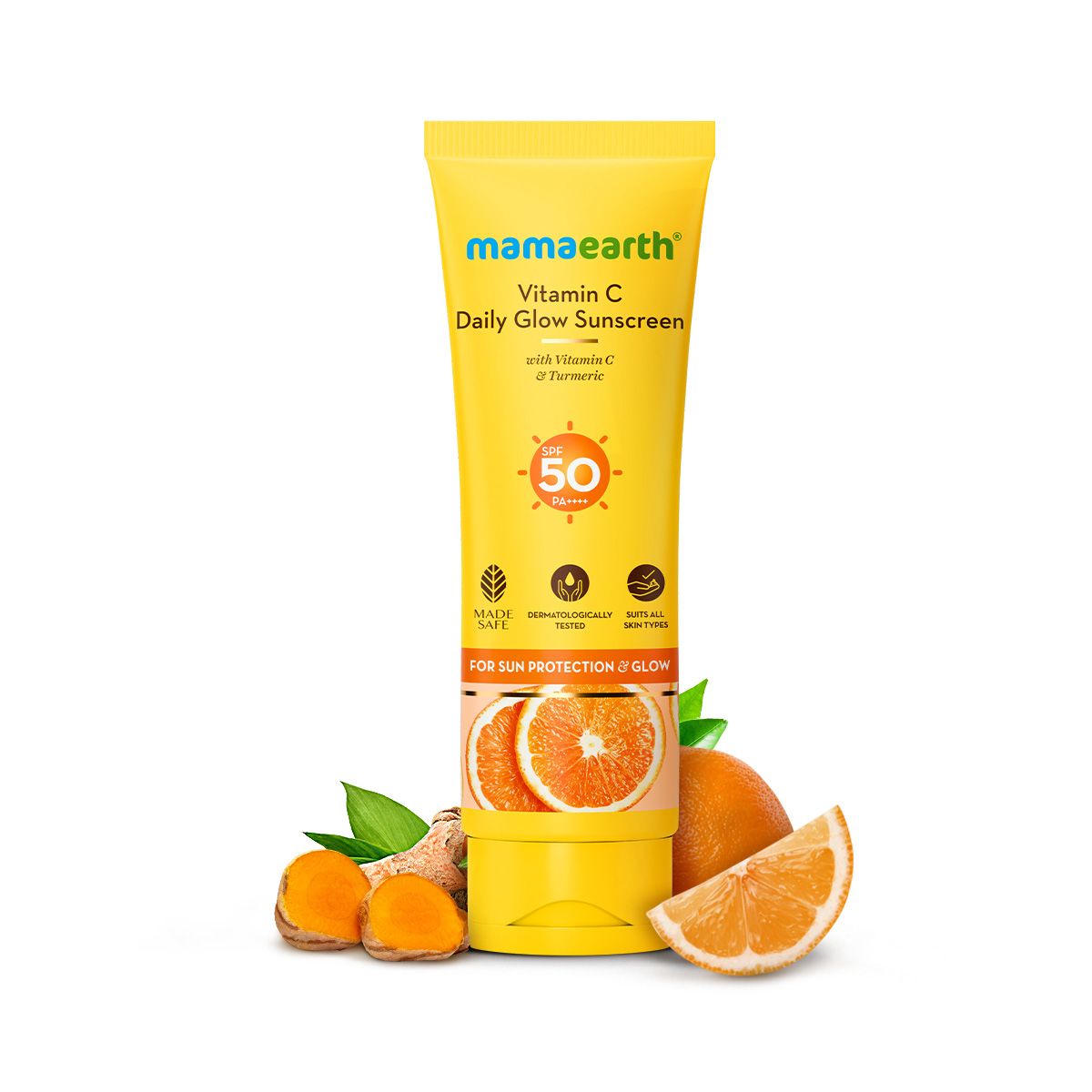 Mamaearth Vitamin C Daily Glow Sunscreen with Vitamin C & Turmeric for Sun Protection & Glow, 125 g - Image 9 - Buy from Indicrest