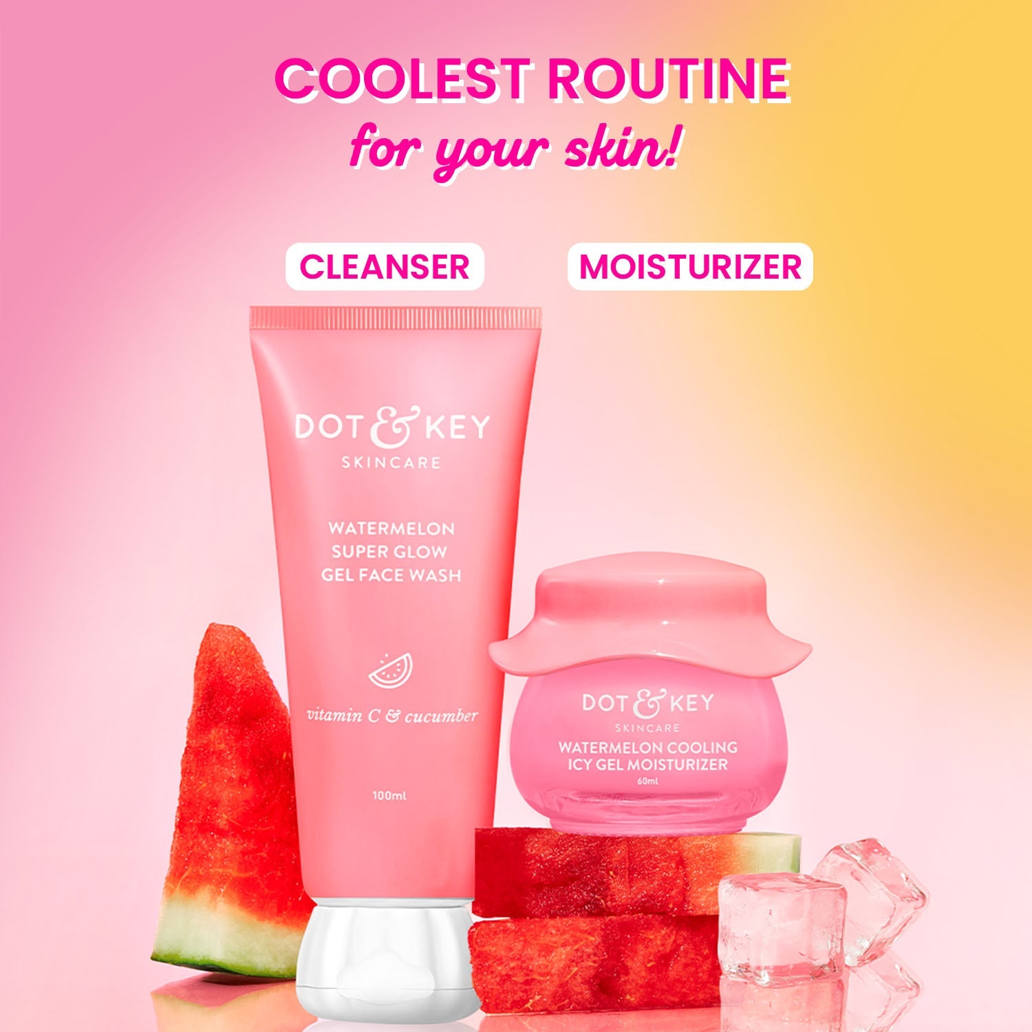 Dot & Key Cleanse + Moisturize Watermelon Duo, (100ml+60ml)