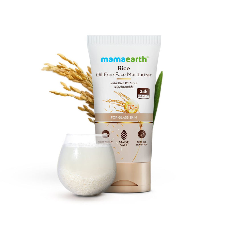 Mamaearth Rice Oil-Free Face Moisturizer With Rice Water & Niacinamide for Glass Skin, 150g - Buy from Indicrest