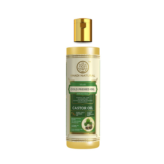 Khadi Natural Castor Cold Pressed Oil - 100% Natural - 210ml - Buy from Indicrest