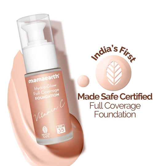 Mamaearth Hydra-Glow Full Coverage Foundation With Vitamin C & Turmeric, 30ml | Ivory Glow - Buy from Indicrest