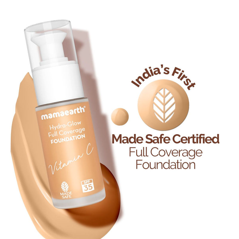 Mamaearth Hydra-Glow Full Coverage Foundation With Vitamin C & Turmeric, 30ml | Crme Glow - Buy from Indicrest