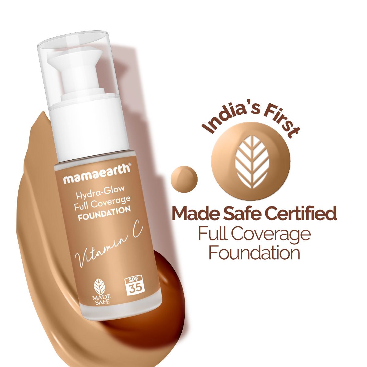 Mamaearth Hydra-Glow Full Coverage Foundation With Vitamin C & Turmeric, 30ml | Nude Glow - Buy from Indicrest