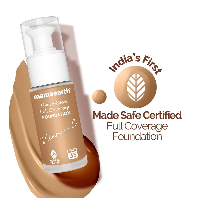 Mamaearth Hydra-Glow Full Coverage Foundation With Vitamin C & Turmeric, 30ml | Nude Glow - Buy from Indicrest