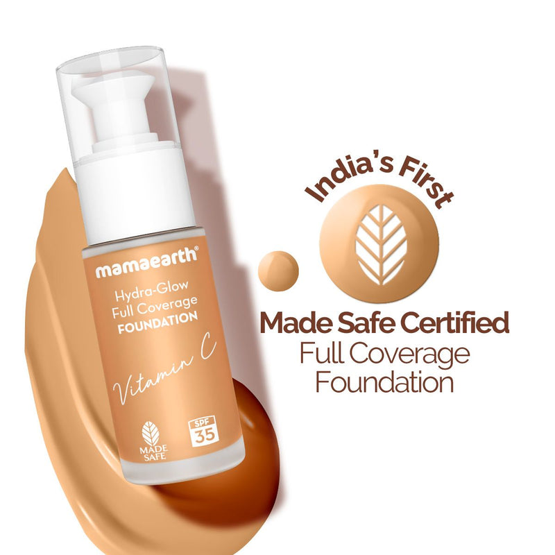 Mamaearth Hydra-Glow Full Coverage Foundation With Vitamin C & Turmeric, 30ml | Sun Glow - Buy from Indicrest