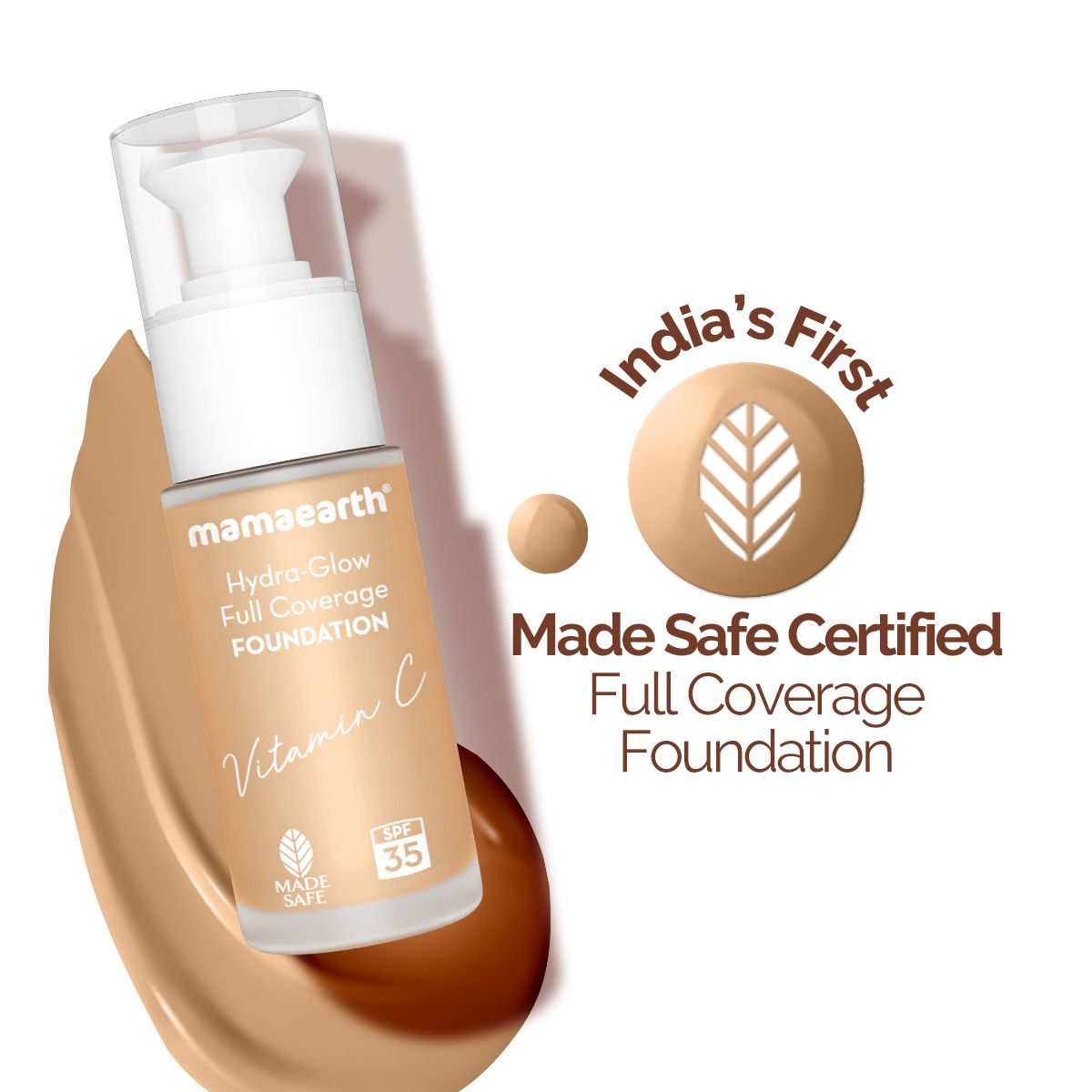 Mamaearth Hydra-Glow Full Coverage Foundation With Vitamin C & Turmeric, 30ml | Beige Glow - Buy from Indicrest