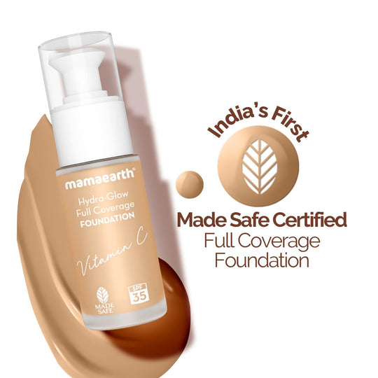 Mamaearth Hydra-Glow Full Coverage Foundation With Vitamin C & Turmeric, 30ml | Beige Glow - Buy from Indicrest