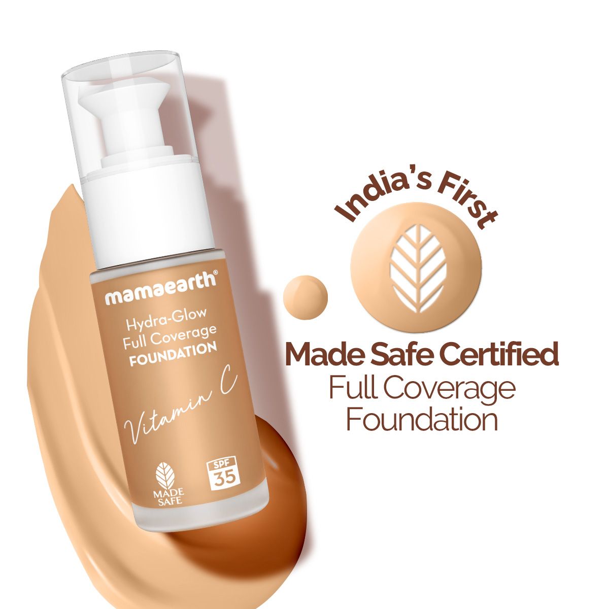 Mamaearth Hydra-Glow Full Coverage Foundation With Vitamin C & Turmeric, 30ml | Caramel Glow - Buy from Indicrest