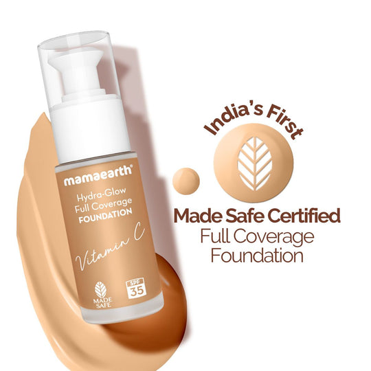 Mamaearth Hydra-Glow Full Coverage Foundation With Vitamin C & Turmeric, 30ml | Caramel Glow - Buy from Indicrest