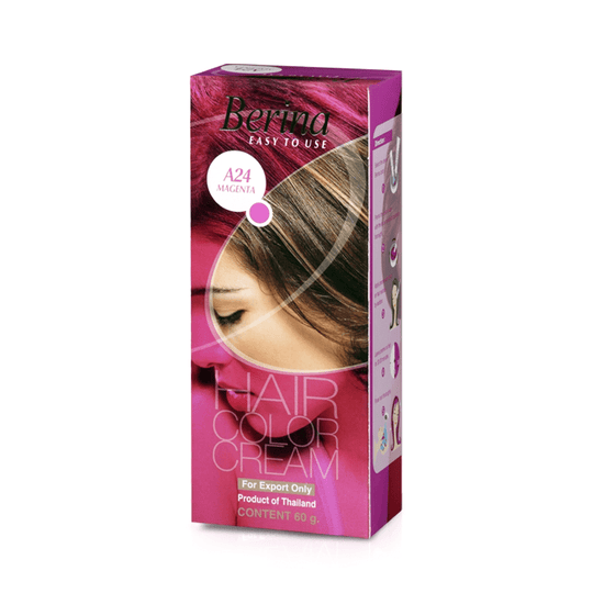 Berina Professional Permanent Hair Color Cream A24 Magenta | Bold Fashion Color with High Impact, A24 - Magenta Buy from Indicrest