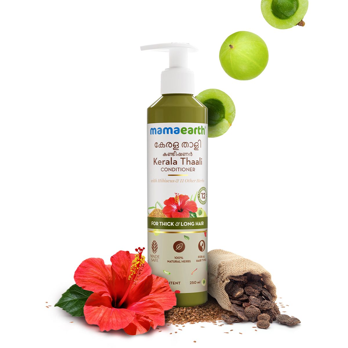 Mamaearth Kerala Thaali Conditioner with Hibiscus, Amla, Reetha and Methi Dana for Smooth, Thick & Long Hair, 250ml - Buy from Indicrest