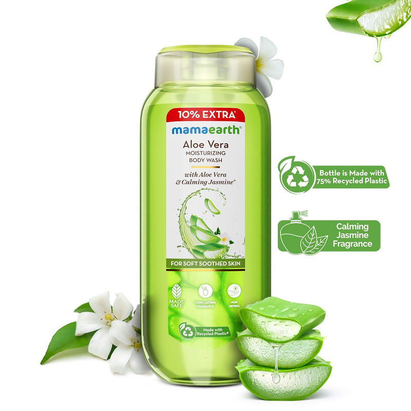 Mamaearth Aloe Vera Moisturizing Body Wash with Aloe Vera & Calming Jasmine For Soft & Soothed Skin 250 ml + 25 ml - Buy from Indicrest