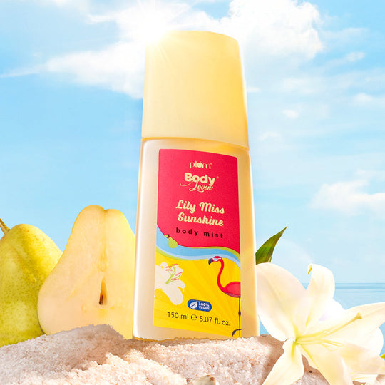 Plum Lily Miss Sunshine Body Mist by Plum BodyLovin' | Long Lasting | Travel-Friendly | Fruity-Floral Fragrance | Perfume Body Spray, 150ml Buy at Indicrest