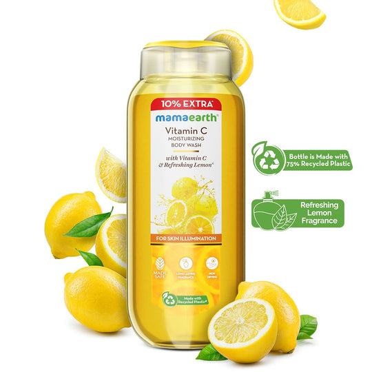 Mamaearth Vitamin C Moisturizing Body Wash with Vitamin C & Refreshing Lemon for Skin Illumination, 275 ml (250 ml + 25 ml Extra) - Buy from Indicrest