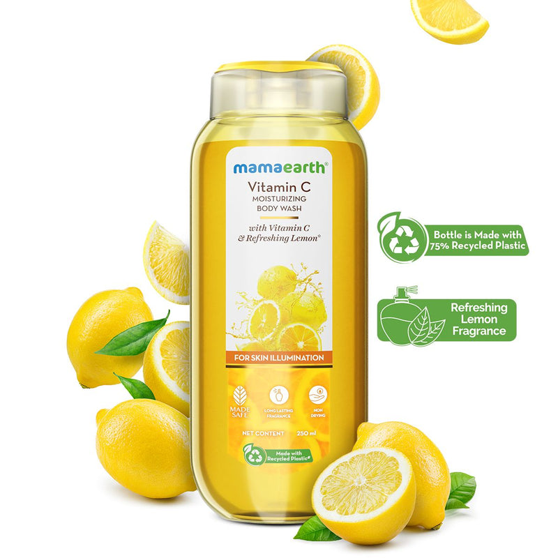 Mamaearth Vitamin C Moisturizing Body Wash with Vitamin C & Refreshing Lemon for Skin Illumination, 250ml - Buy from Indicrest