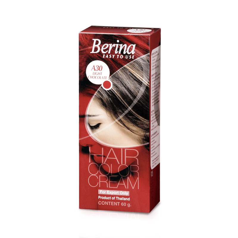 Berina Professional Permanent Hair Color Cream A30 Light Chocolate | Soft Chocolate Brown with Smooth Finish, A30 - Light Chocolate Buy from Indicrest