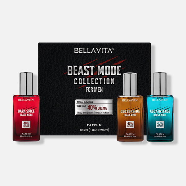 Beast Mode Perfume Collection for Men | 12 hr+ long lasting | 3 x 20ml - Indicrest