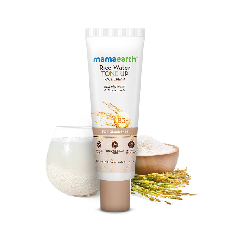Mamaearth Rice Water Tone Up Face Cream with Rice Water & Niacinamide for Glass Skin, 50g - Buy from Indicrest