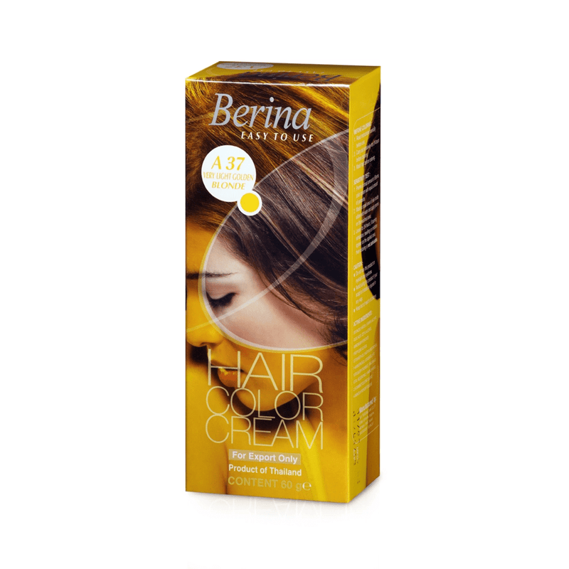 Berina Professional Permanent Hair Color Cream A37 Very Light Golden Blonde | Bright Golden Blonde Finish, A37 - Very Light Golden Blonde Buy from Indicrest