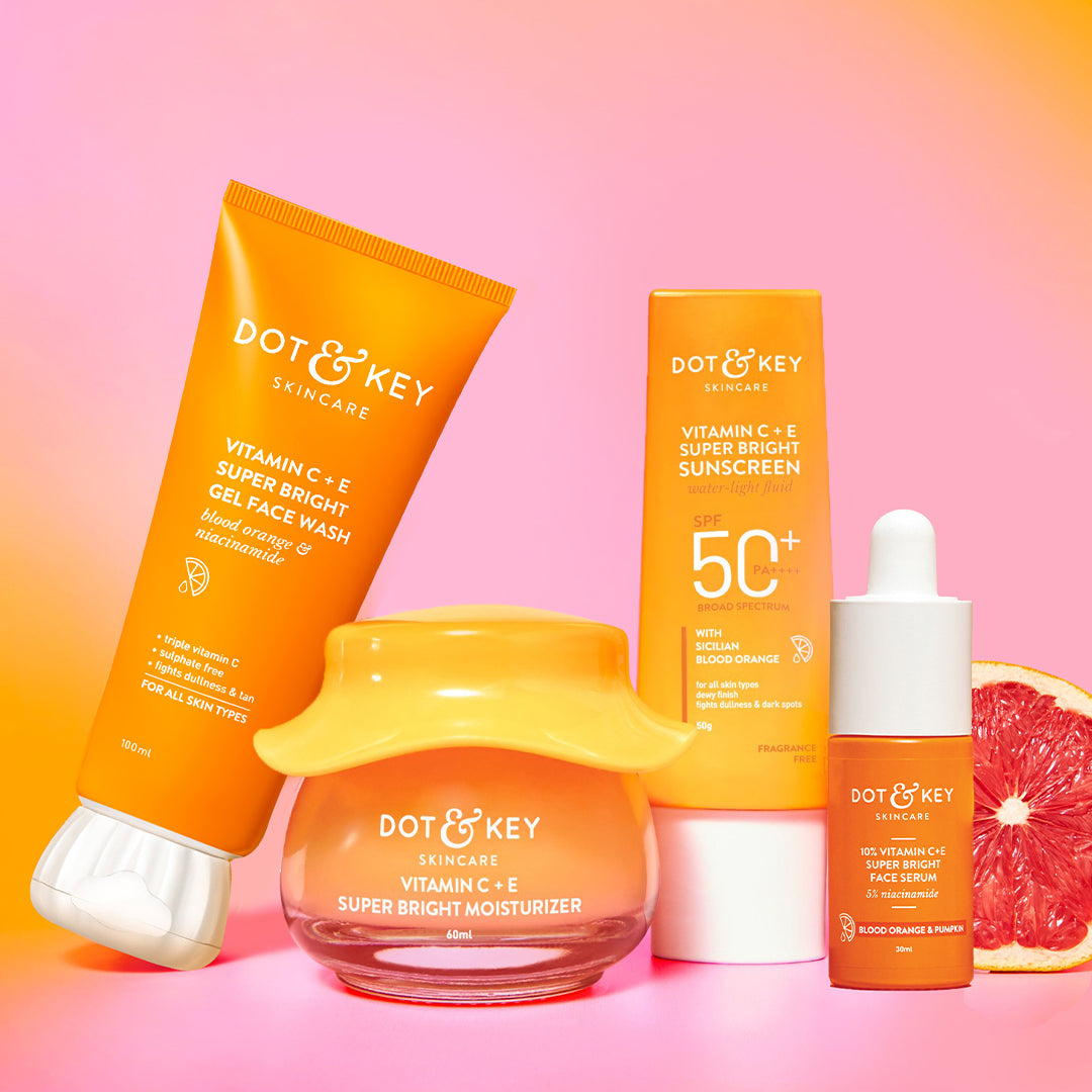 Dot & Key Vitamin C Daily Glow Booster Combo, (100ml+60ml+50g+30ml)