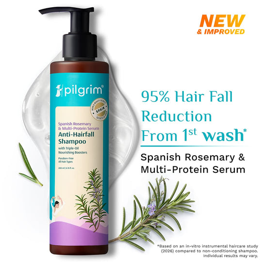 Pilgrim Spanish Rosemary & Multi-Protein Serum Anti-Hairfall Shampoo, 200ml - Buy from Indicrest