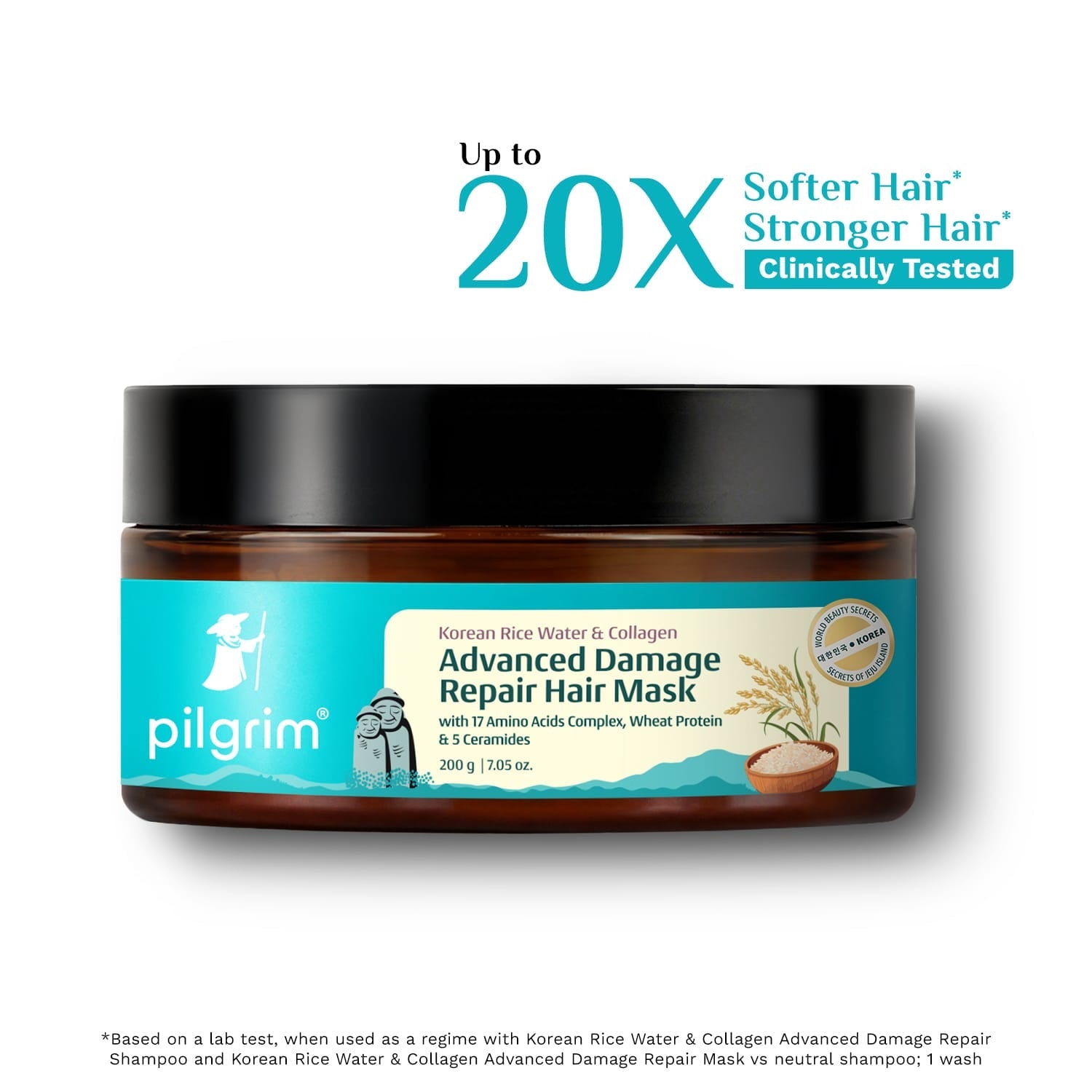 Pilgrim Korean Rice Water & Collagen Advanced Damage Repair Hair Mask, 200ml - Buy from Indicrest